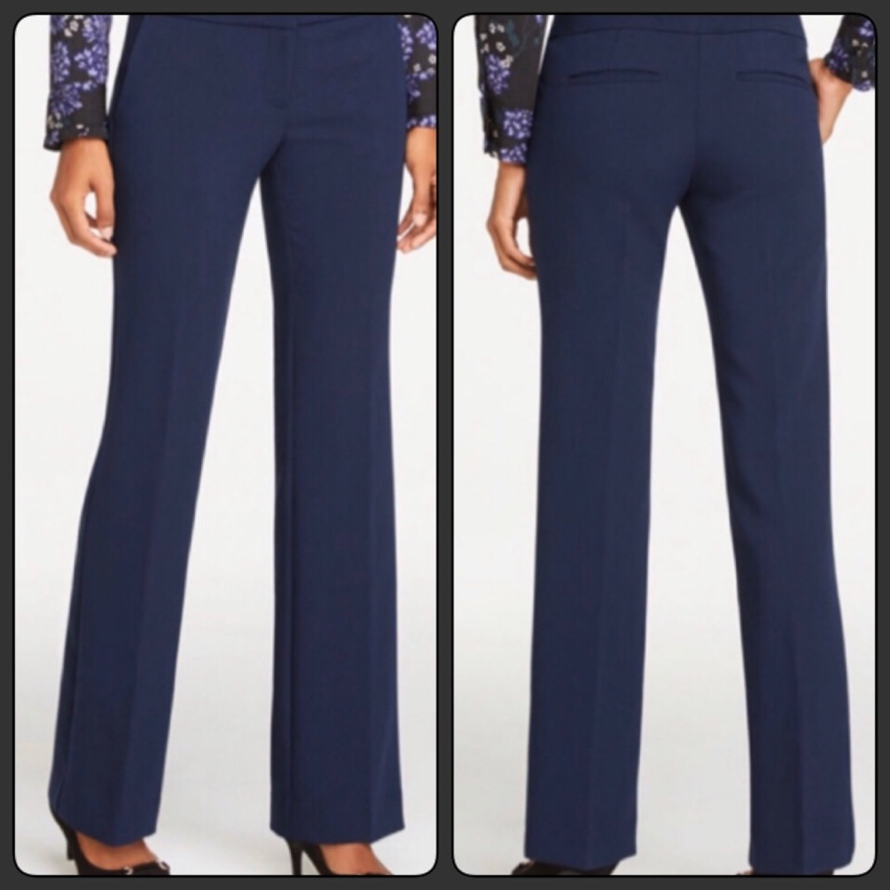Navy Blue Ann Taylor Petite Signature Trousers